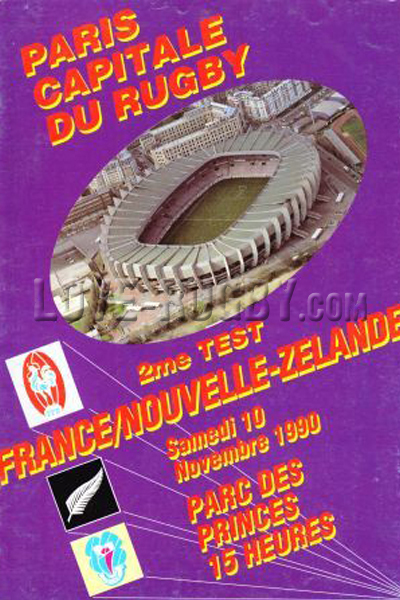 1990 France v New Zealand  Rugby Programme